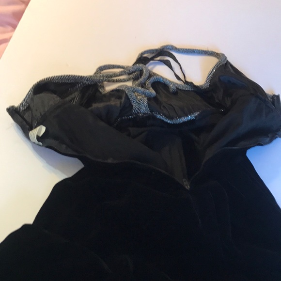 True Vintage Velvet Maxi Long Dress Prom Formal Old Hollywood Full Black Gown - Picture 9 of 12